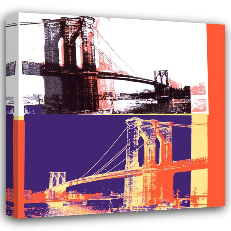 Pont de Brooklyn, 1990 (pont noir / fond blanc), H 36 po x l 36 po
