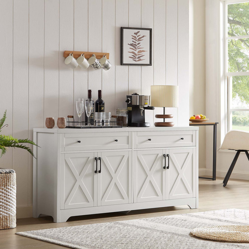 Meuble télé mural multifonction pour meuble télé, buffet, armoire de rangement, Blanc