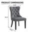 Ensemble de chaises de salle à manger 6 pièces en velours, avec anneau et garniture cloutée, pour cuisine et salle à manger, gris-25734022-25734017