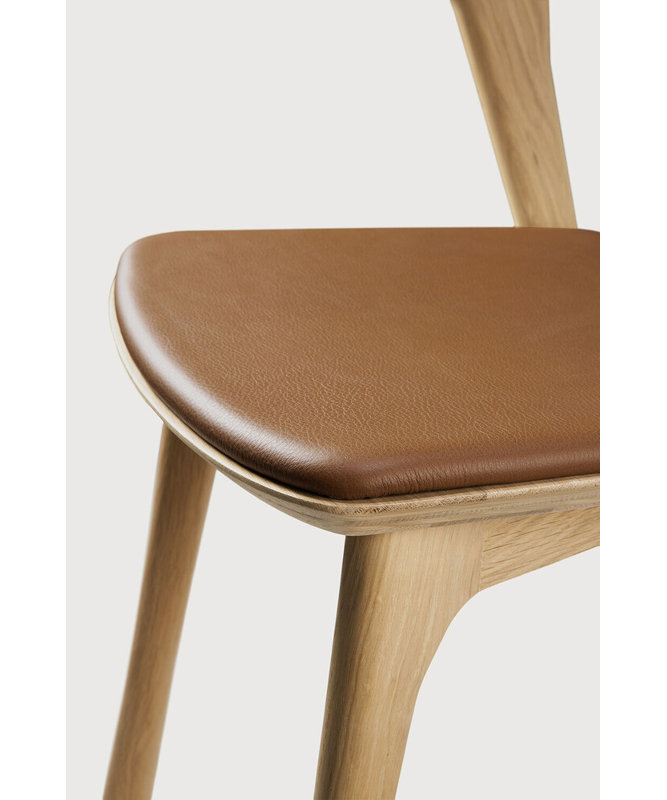 Bok Leather Dining Chair, Cognac Leather, Oak