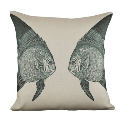 Cotton Blend Reversible Throw Pillow