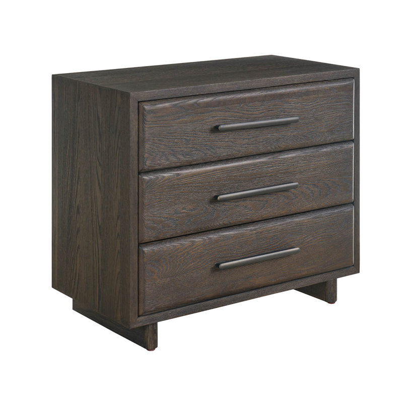 Modern 3 - Drawer Nightstand, Brown