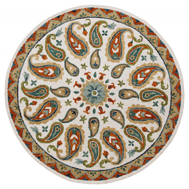 Tapis cachemire rond 7 pi, Round 7'