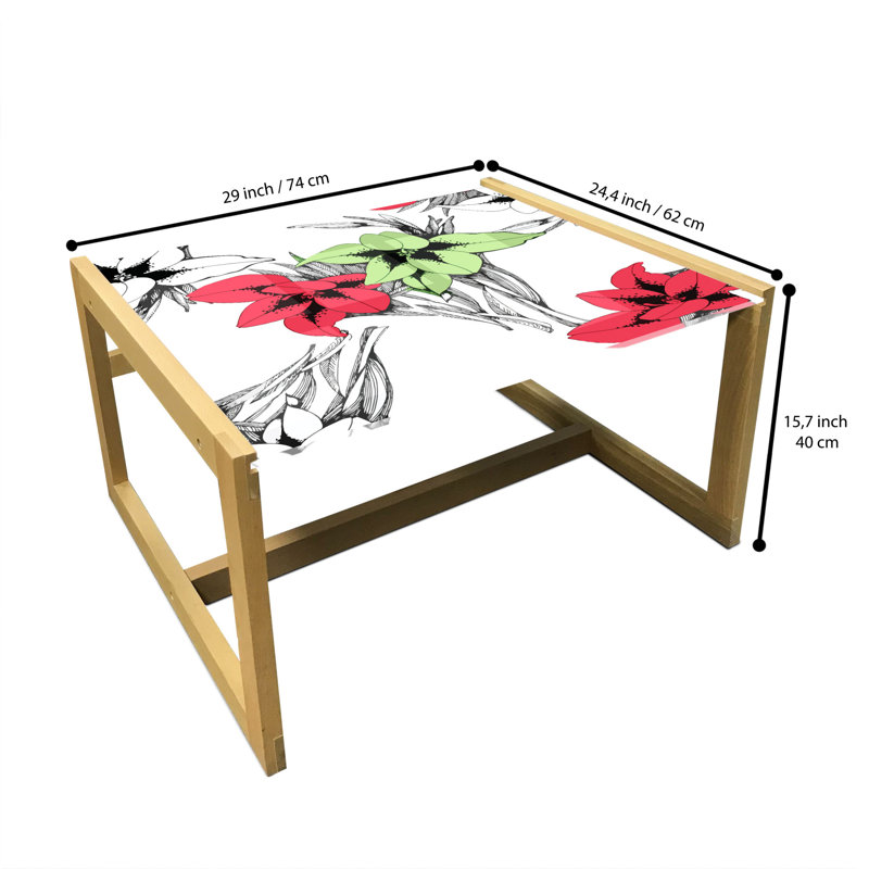 Jamise Trestle Coffee Table, 40cm H x 74cm W x 62cm D