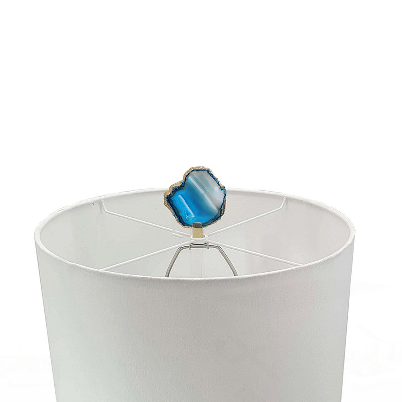 Élégante lampe de table Agate Slice avec base en marbre élégante, parfaite pour les intérieurs modernes et luxueux., Bleu