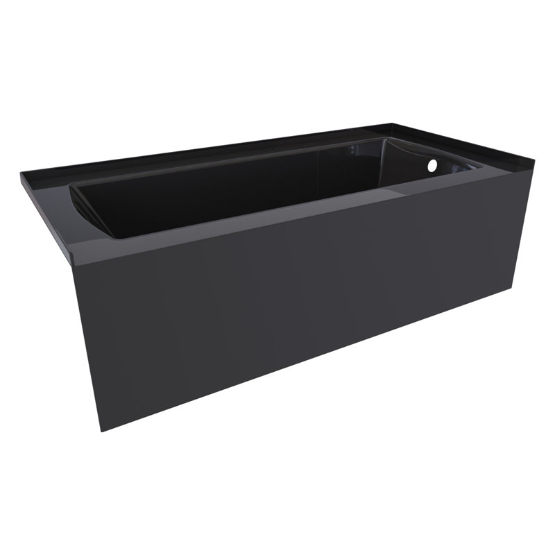 66'' x 30'' Soaking Acrylic Bathtub, Right, Black