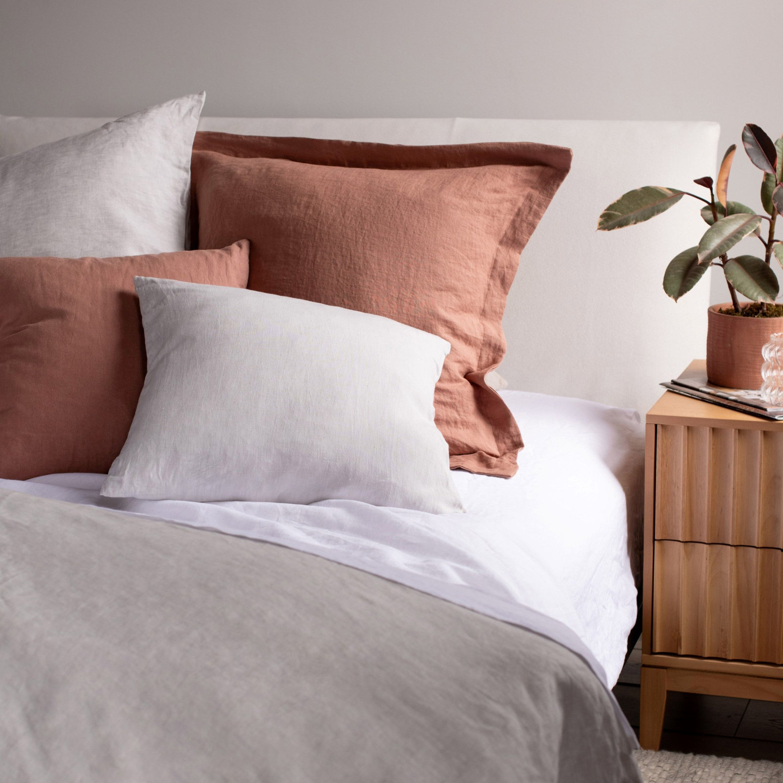 28" x 28" Linen Pillow Cover, Clay
