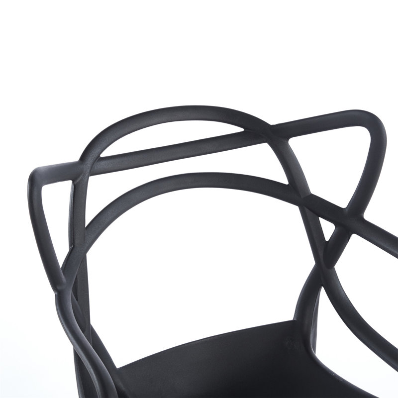 Plastic Dining CHAIR 4PCS (Only Dining Chairs), Noir