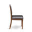 Ensemble de table de cuisine 7 pièces en polyester avec 6 chaises gris foncé, dossier haut et une table de cuisine au fini noyer antique.-4340867-4340868-4340871