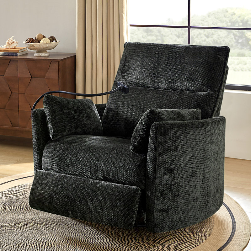 Fauteuil inclinable, oscillant et pivotant de 38 po Talana, Gris anthracite