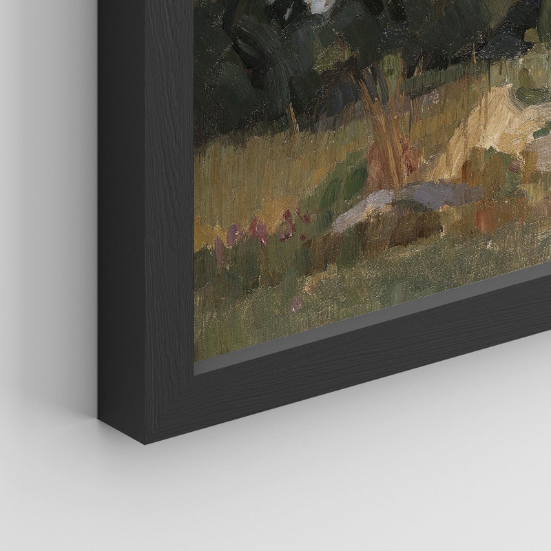 "Champ vert de campagne" sur papier, H 11 po x l 14 po, Noir