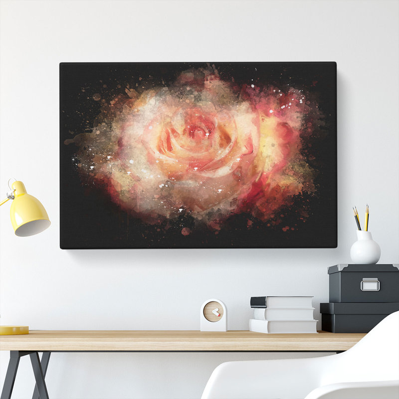 Pink Tipped Roses - Wrapped Canvas, 35cm H x 50cm W x 3cm D