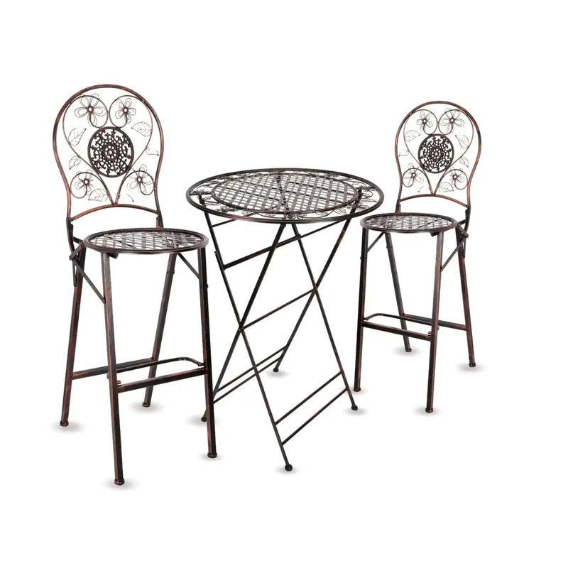 Barcelona Bistro Set 28" Table & 4 Chairs by Chivari, Bronze