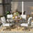 Dester Round 4 - Person Dining Set with 4 Swivel&Rocking Chair and Cushions-318056026