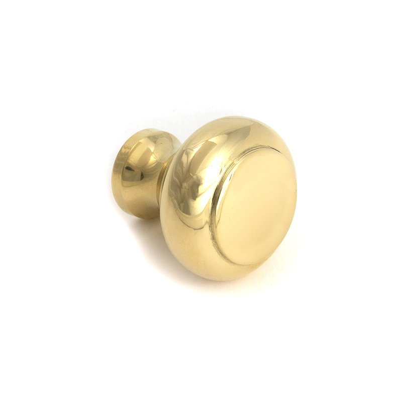 Regency Cabinet Knob, Polished Brass, 1.18" Knob Diameter