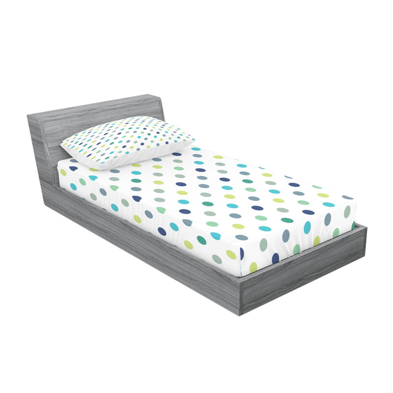 Drap-housse et coussin décoratif Ambesonne Vintage vert pomme vert jade, Ensemble de draps pour lit simple + 3 pièces supp