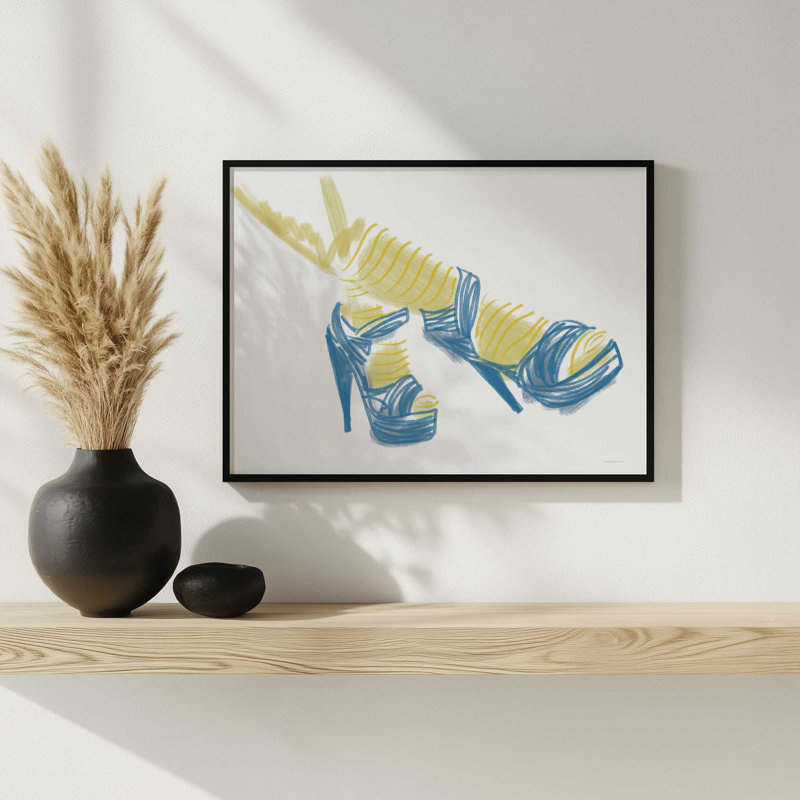«Stripey» par Kamdon Kreations, reproduction d'art, L 40 x H 30, Gold, Impression encadrée