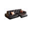 Canapé-lit 86,61 po en cuir fleur noir moderne-130860366