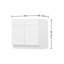 Meuble bas de cuisine à tiroirs avec 2 portes, à monter soi-même, 61 cm de profondeur x 91 cm de largeur x 88 cm de hauteur, blanc-118486843