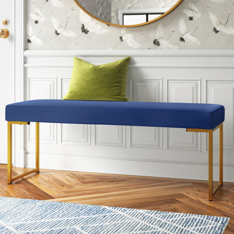 Banc rembourré Aubreana, Bleu