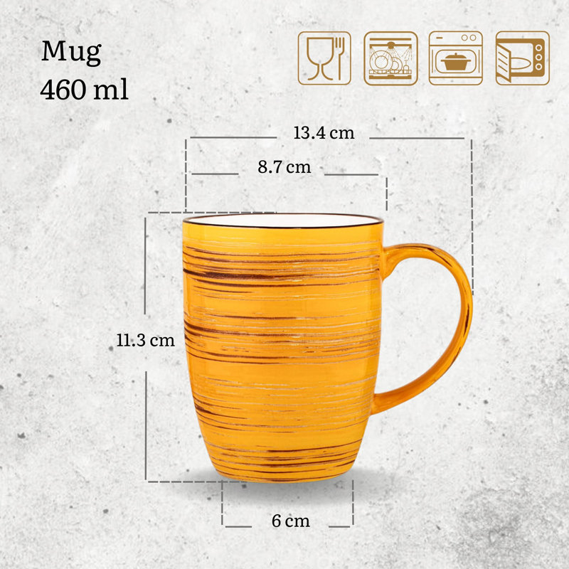 Wilmax Colourboom Coffee Mug, Yellow