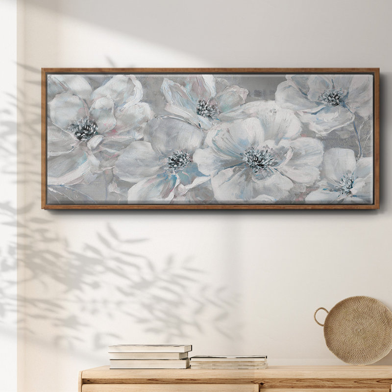 Soft Teal Summer- Framed Canvas, 24" H x 60" W