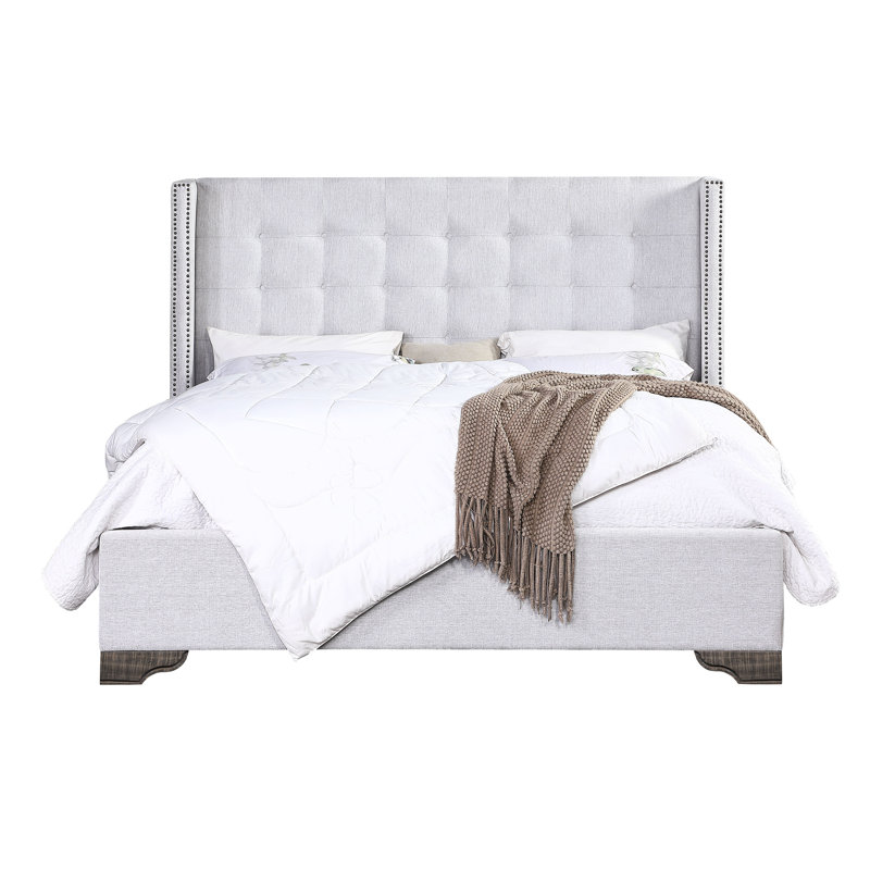 Lit plateforme tapissier Woodrum, Grand
