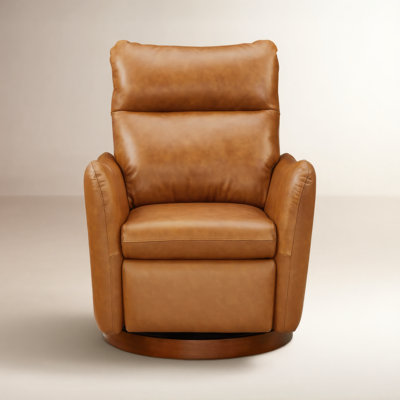 Winson 33" Genuine Leather Push-Back Swivel Recliner
