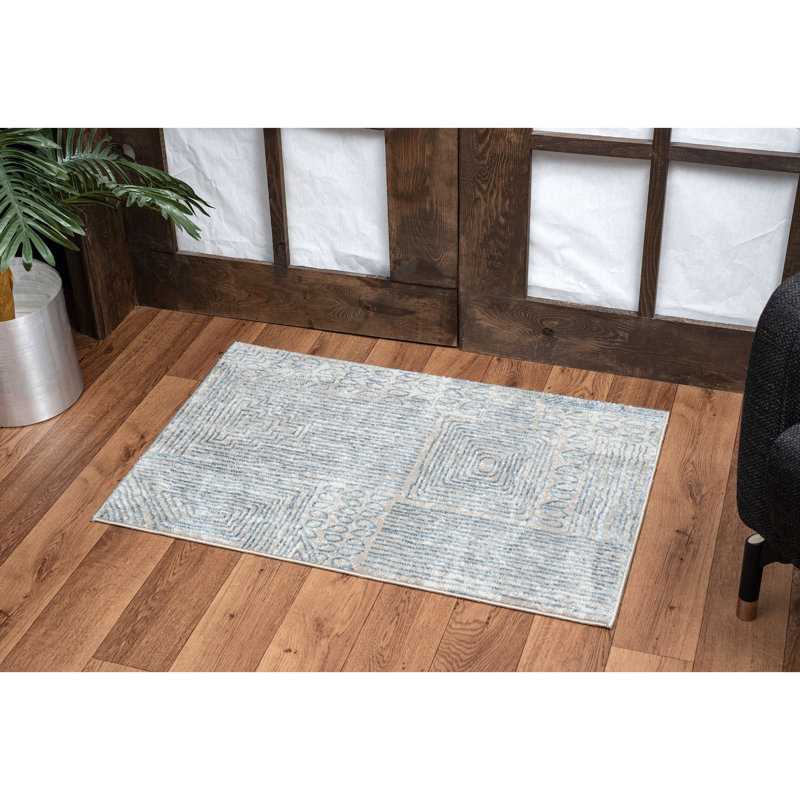 Tapis, Bleu, Tapis de couloir 2 pi 7 po x 7 pi 3 po