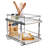 Chrome & Faux Marble Dual-Tier Pull-Out Organizer-53189591-53189588