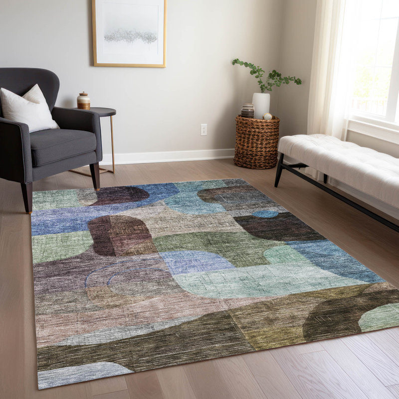  Machine Washable Indoor/Outdoor Christain ACN1115 Rug, Rectangle 3' x 5'
