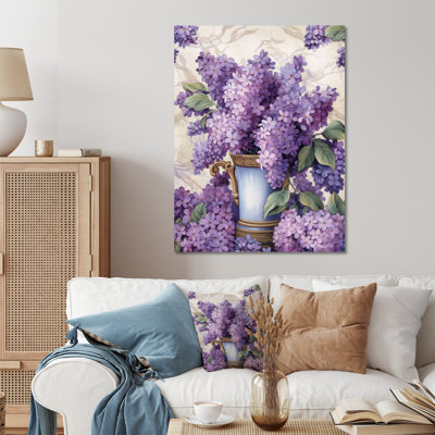 Décoration murale lilas mauve en fleurs - lilas