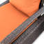 Chaise longue d'extérieur en aluminium et rotin tissé avec coussin orange-486632580