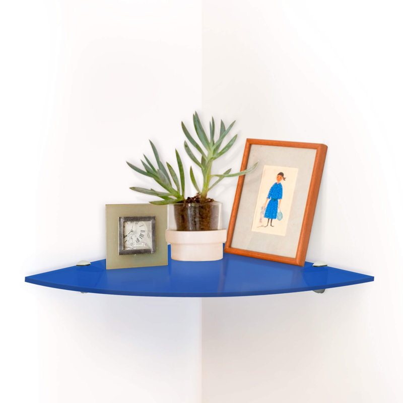 Tablette murale flottante en verre, H 0,38 po x l 8 po x P 8 po