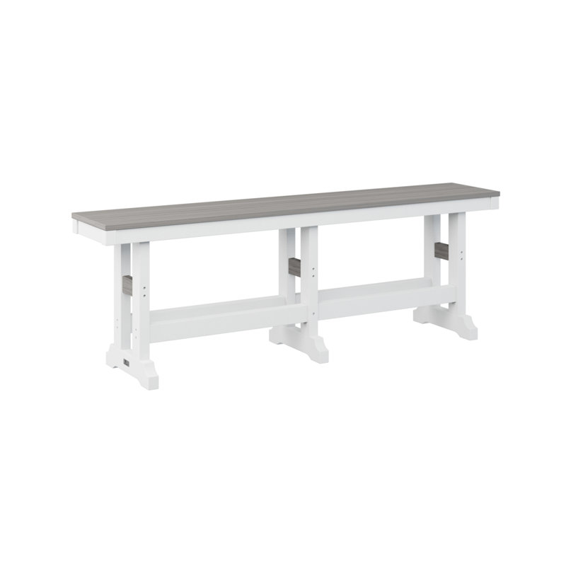 Banc de jardin berlinois classique gris Berlin, H 18 po x l 66 po x P 12,5 po, Bois flottant gris / blanc