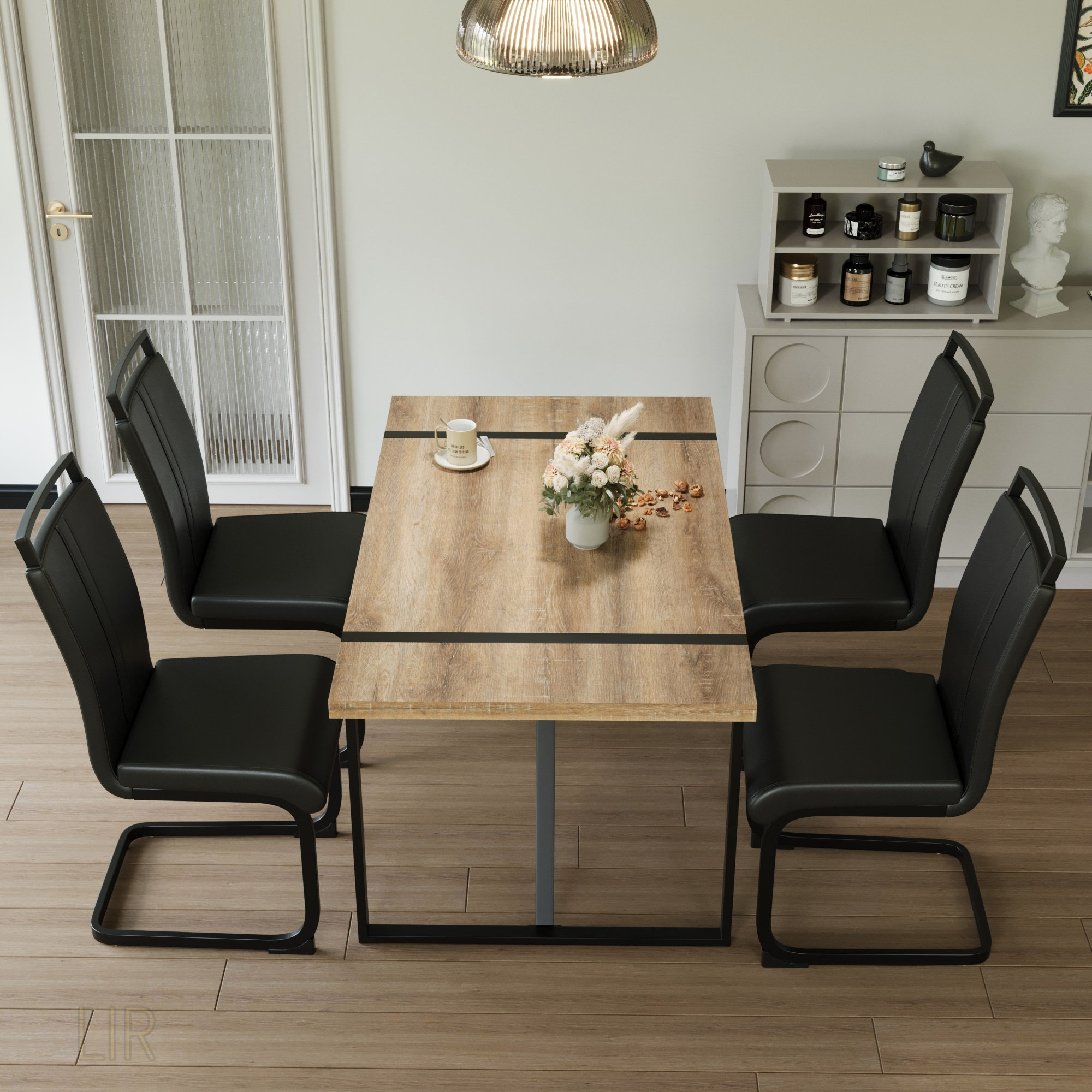 Bloomsbury Market Modern Industrial Rectangular MDF Wood Dining Table ...