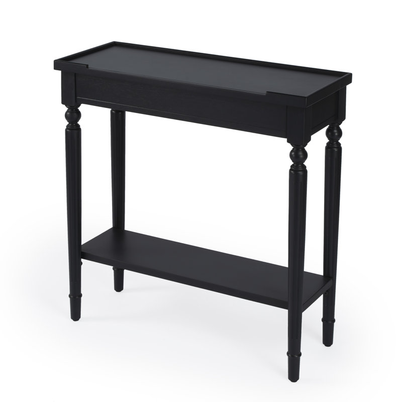 Aubrey Console Table, Distressed Plum Black