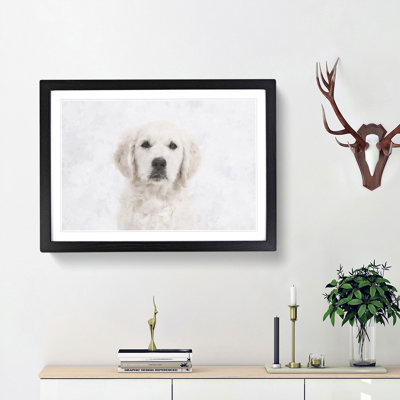 Golden Retriever Puppy - Picture Frame Graphic Art Print