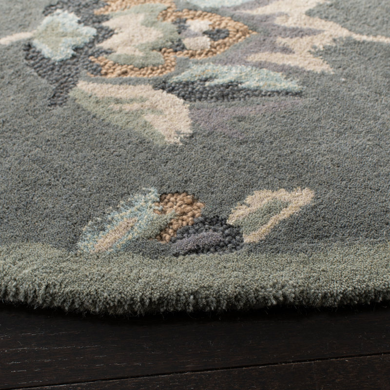 Arber Jardin Hand Tufted Wool Floral Rug, Round 6'