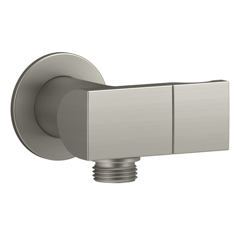 Exhale Wall-Mount Supply Elbow with Check Valve and Handshower Bracket, Vibrant Brushed Nickel