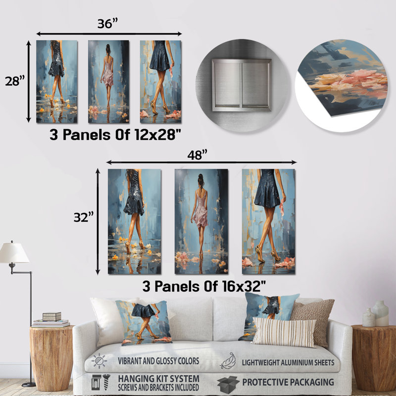 Glamour Gait, peinture de femme I, H 28 po x l 36 po