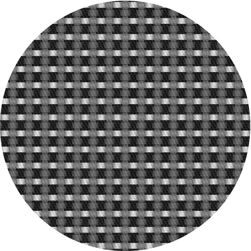 Tapis bleu foncé à motif, Rond 7 pi