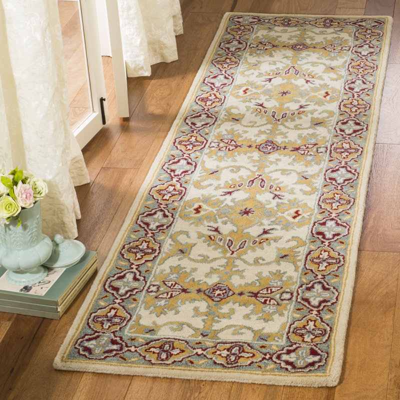 Tapis oriental en laine touffeté à la main Wahcheechee, Tapis de couloir 2 pi 3 po x 8 pi