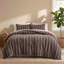 Ensemble d'édredon à rayures brunes de grande taille, ensemble de literie en molleton velours ultra doux et moelleux, motif à rayures classique sur mesure, ensemble de 3 pièces rustiques confortables pour toutes les saisons-132043846