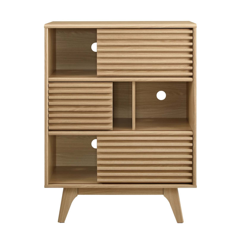 Carson Carrington Juansbo Three-tier Display Storage Cabinet Stand, Oak