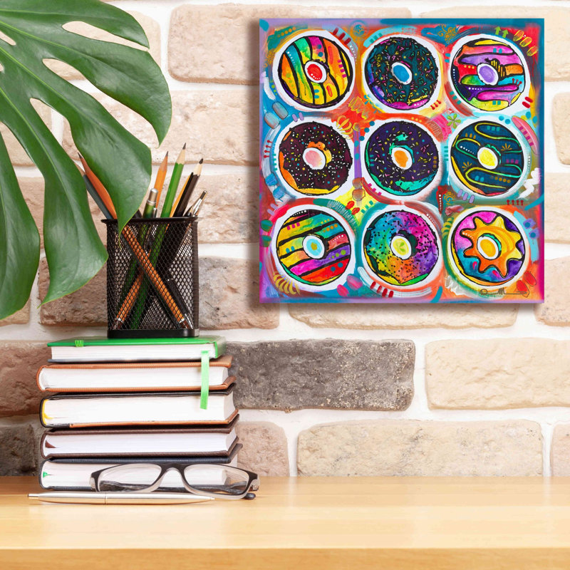 «Donuts» par Dean Russo, art mural sur toile, H 12 po x l 12 po x P 0,75 po