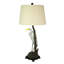 Ensemble de 2 lampes de table en résine, peintes à la main, représentant un grand héron blanc, de style côtier multicolore, hauteur 77,5 cm.