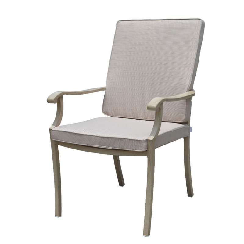 Outdoor Stacking Dining Armchair with Cushions