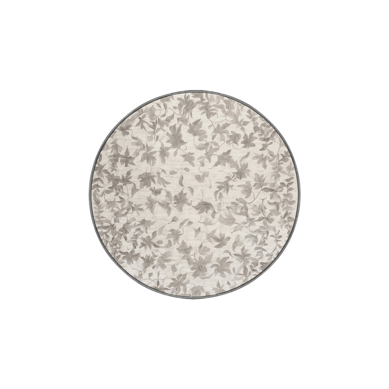 Silky Soft Plush Gray Area Rug, Round 4'