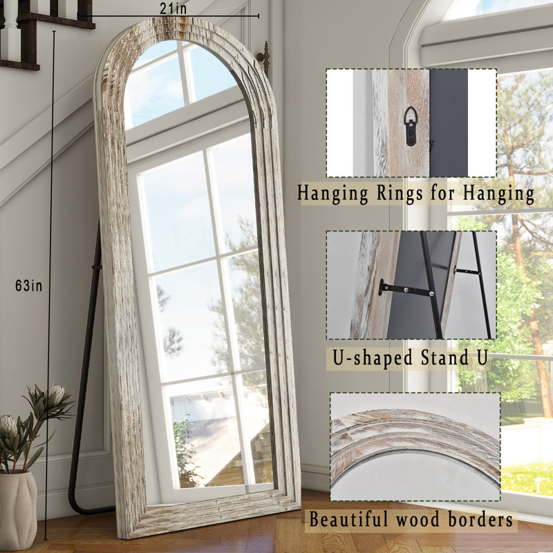 Miroir Dala, Blanc, H 63 po x l 21 po x P 1,6 po